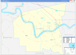 St. James Parish (County), LA Digital Map Basic Style